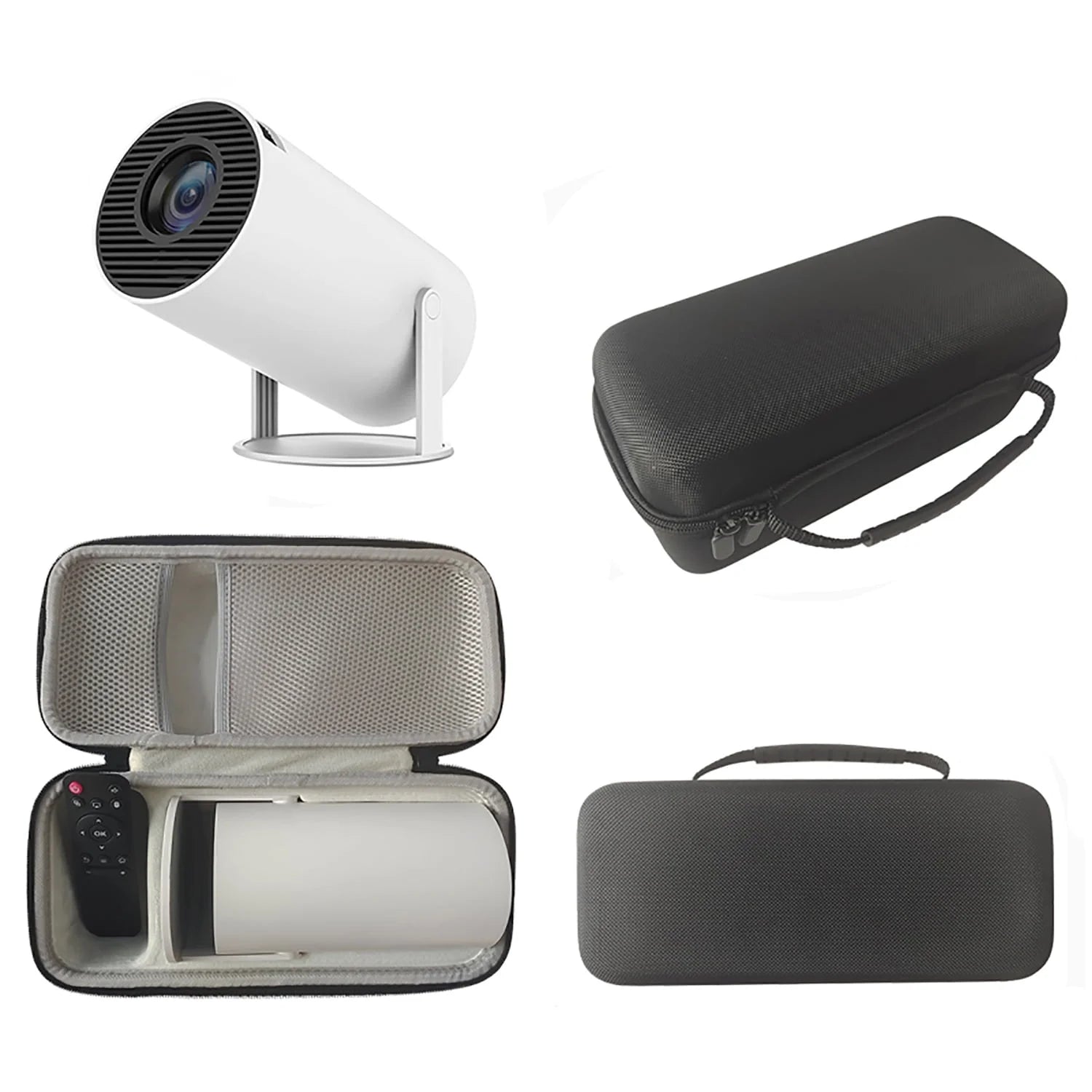 Projector Case for HY300 Shock-Absorbing Protective Storage Bag Carrying Organizer Outdoor Black